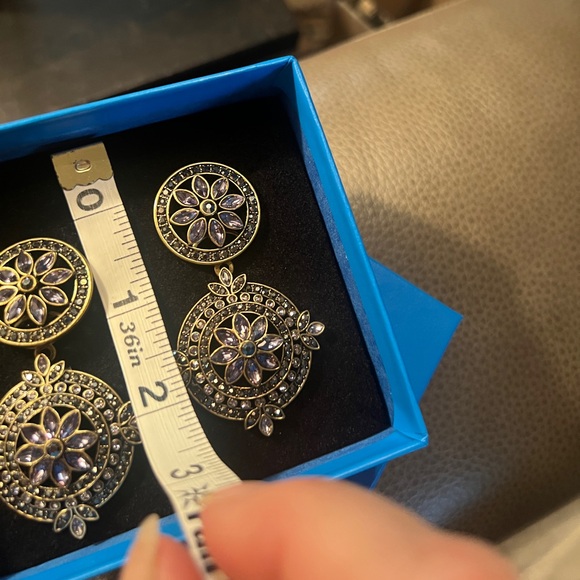 Heidi Daus French Twist Swarovski Crystal earrings /convertible NIB - Picture 6 of 8